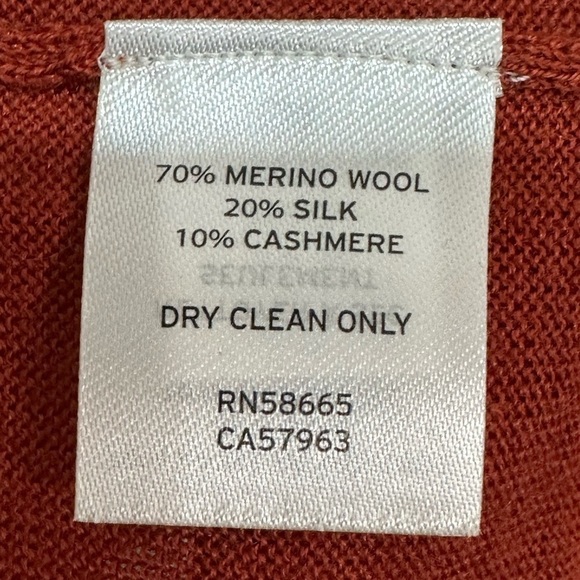 NORDSTROM Signature V-neck Burnt Red Sweater Size 2XL - Picture 4 of 5